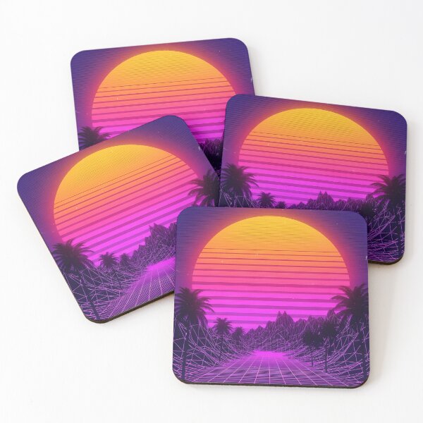 Item preview, Retro Synthwave Sunset Drive with Palm Trees designed and sold by powersunlight.