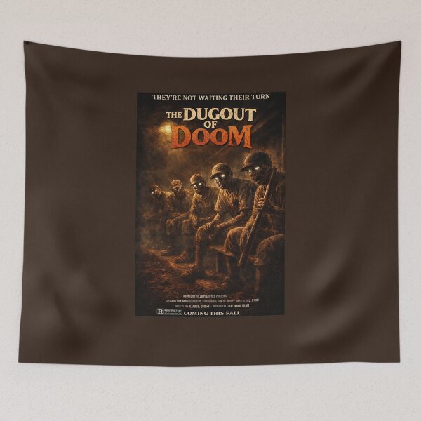 Item preview, The Dugout of Doom Vintage Baseball Horror Movie Poster Parody Shirt designed and sold by GhostDawgs.