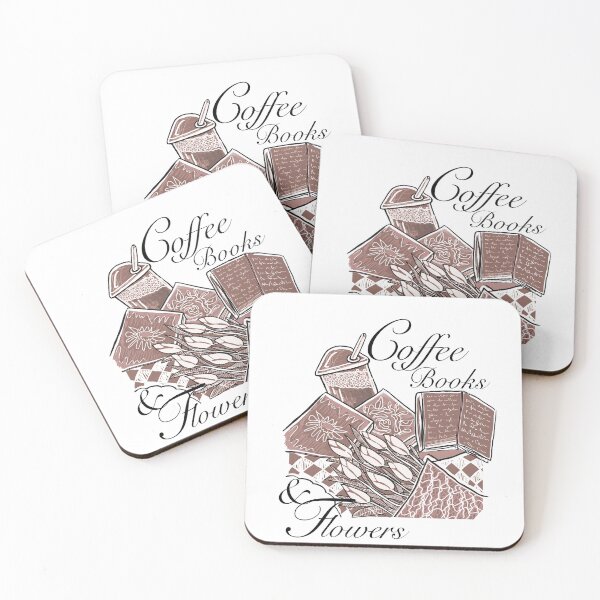 Item preview, Coffee Books and Flowers designed and sold by MeadowsAndInk.