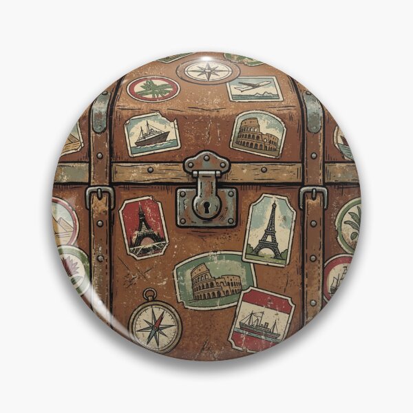 Item preview, Travel Trunk Covered in Stickers – Classic Journey Design designed and sold by pictranoosa.