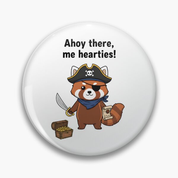 Item preview, Ahoy There Me Hearties Cute Pirate Red Panda Design. designed and sold by The-T-In-Retro.