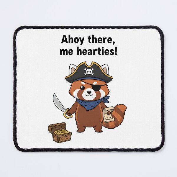 Item preview, Ahoy There Me Hearties Cute Pirate Red Panda Design. designed and sold by The-T-In-Retro.