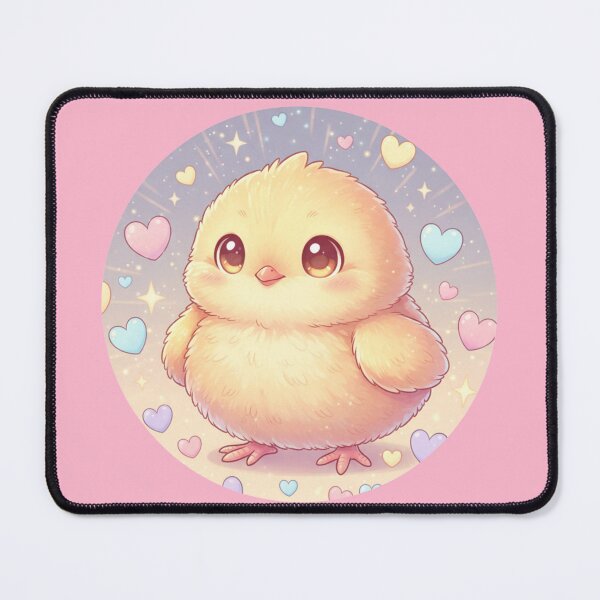 Item preview, Super Cute Fluffy Chick with Pastel Hearts – Kawaii Aesthetic Illustration designed and sold by LavinyArt.