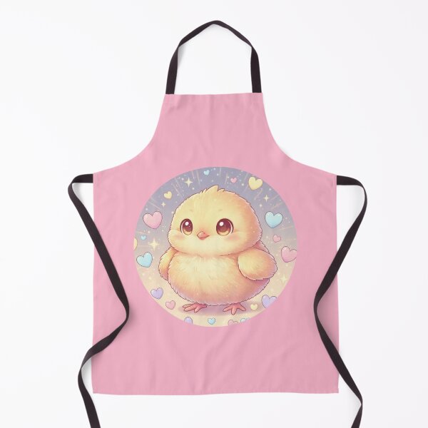 Item preview, Super Cute Fluffy Chick with Pastel Hearts – Kawaii Aesthetic Illustration designed and sold by LavinyArt.