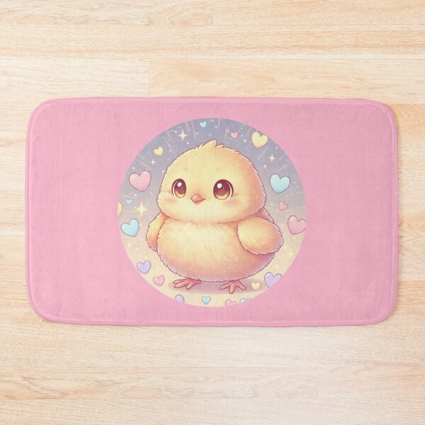 Item preview, Super Cute Fluffy Chick with Pastel Hearts – Kawaii Aesthetic Illustration designed and sold by LavinyArt.