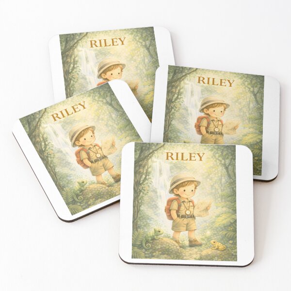 Item preview, Personalized Jungle Explorer Nursery Wall Art – Riley Kids Name Poster, Storybook Adventure Illustration, Safari Kids Decor designed and sold by LoveNurseries.
