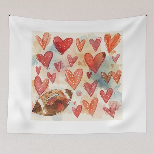 Item preview, Football Patterned Hearts  designed and sold by JosueShop101.