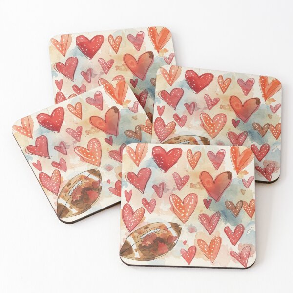 Item preview, Football Patterned Hearts  designed and sold by JosueShop101.