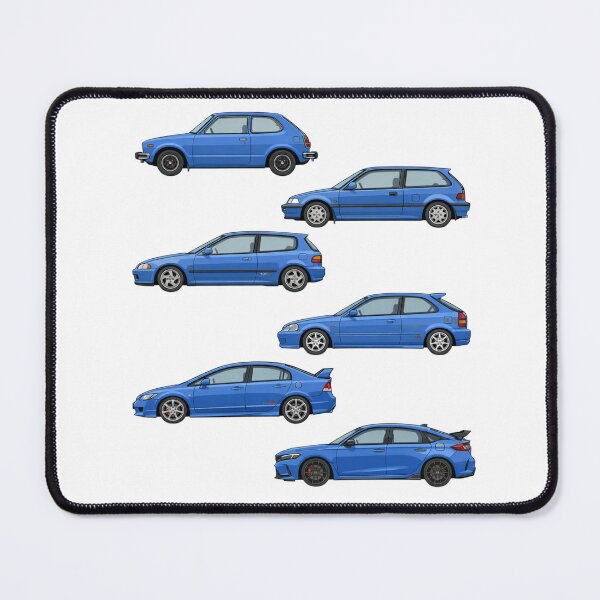 Item preview, Japanese Hatchback Evolution Side View – Classic to Modern Performance Lineup designed and sold by GT Garage.