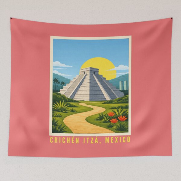 Item preview, Chichén Itzá Mexico - Mayan Pyramid El Castillo Illustration designed and sold by MatthewHeights.