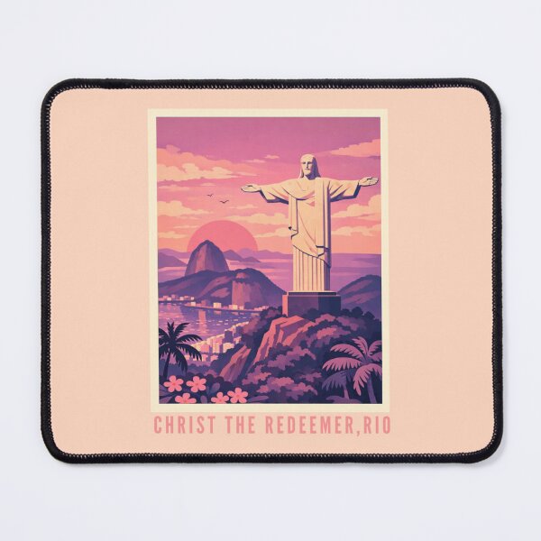 Item preview, Christ the Redeemer - Iconic Brazil Landmark Sunset Illustration designed and sold by MatthewHeights.