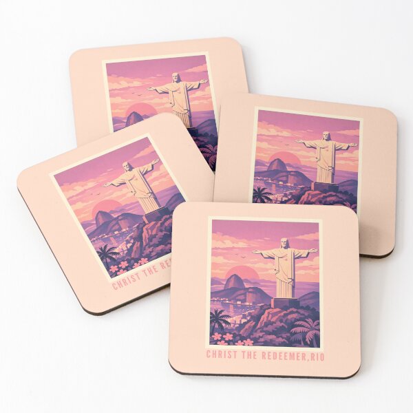 Item preview, Christ the Redeemer - Iconic Brazil Landmark Sunset Illustration designed and sold by MatthewHeights.