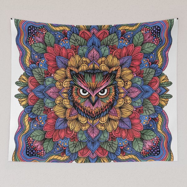Item preview, Floral Mandala Art owl – Intricate Flower Mandala Design designed and sold by Anime9122.