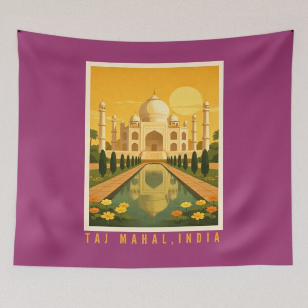 Item preview, Taj Mahal India - Golden Sunset Mughal Architecture Illustration designed and sold by MatthewHeights.