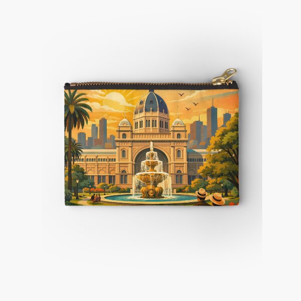 Item preview, Greetings from Carlton Gardens – Vintage travel poster Melbourne Australia designed and sold by Earth Celebration Designs.