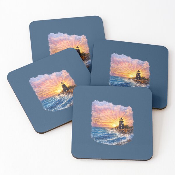 Item preview, Lighthouse by the Sea | Coastal Sunset Illustration designed and sold by Verdaire.