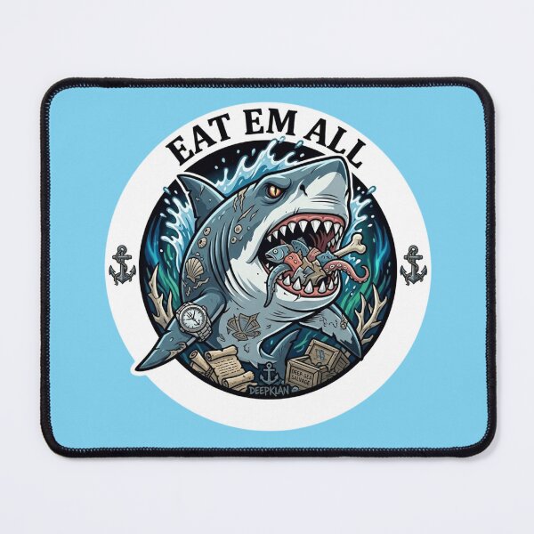 Item preview, Eat Em All - Deep Sea Salvage Shark Gangsta designed and sold by Bug by Design.