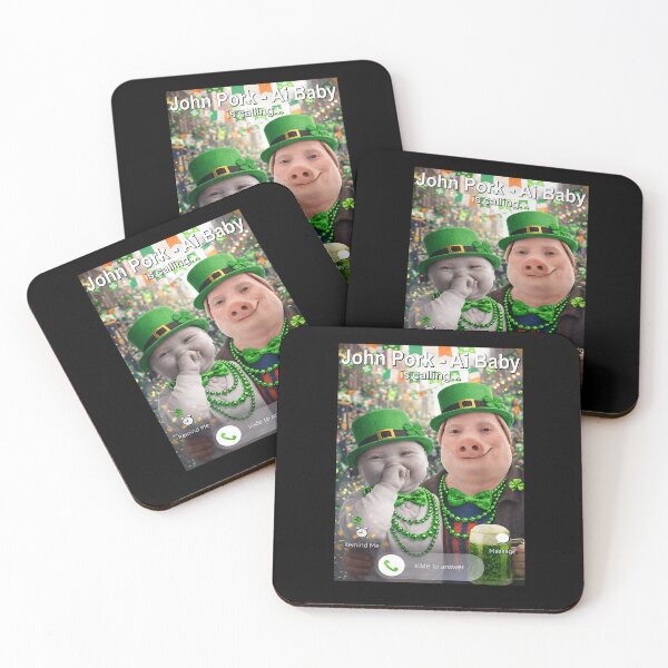 Item preview, Funny St Patricks Day John Pork and Ai Baby is Calling designed and sold by Juansustait.