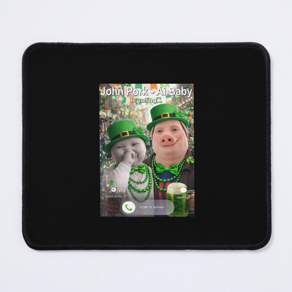 Item preview, Funny St Patricks Day John Pork and Ai Baby is Calling designed and sold by Juansustait.
