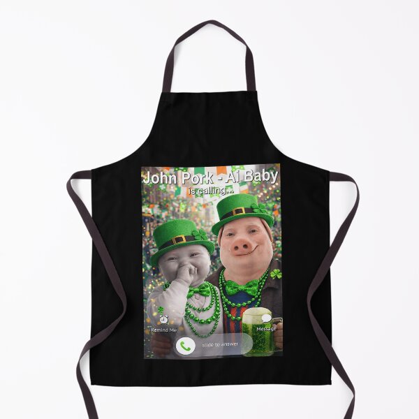 Item preview, Funny St Patricks Day John Pork and Ai Baby is Calling designed and sold by Juansustait.