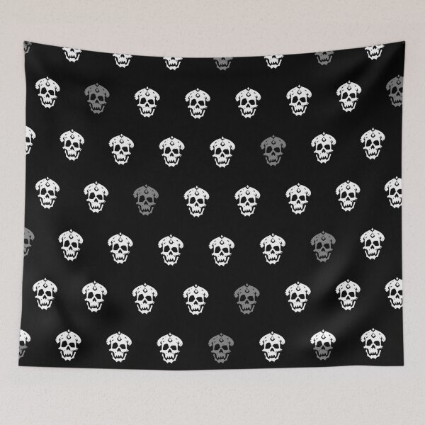 Item preview, Gothic Skull Pattern – Black & White Dark Repeat designed and sold by Alessandro Buffa Artist.