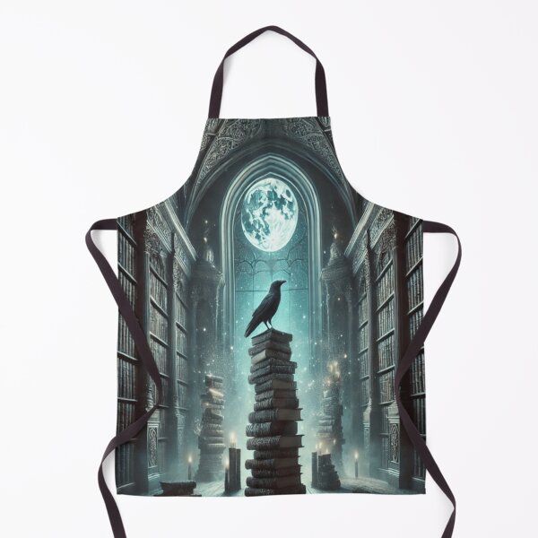 Item preview, The Moonlit Scholar – Crow in Mystical Library Dark Academia Art Print designed and sold by ArtFreshStudio.