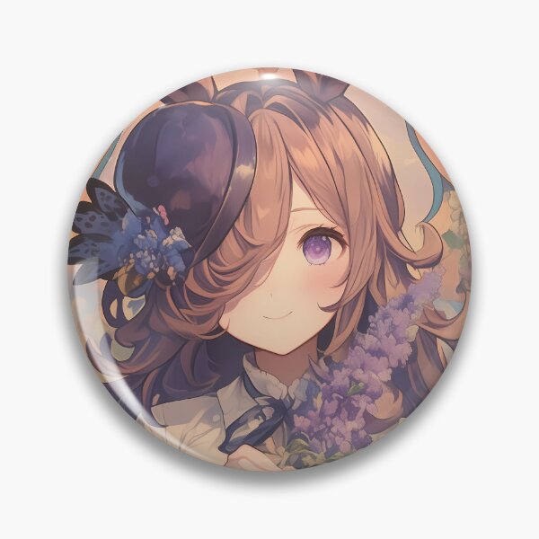 Item preview, Rice Shower Uma Musume Pastel Floral Stained Glass Portrait designed and sold by mildaclairmo.