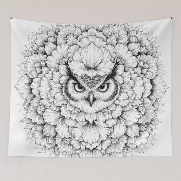 Item preview, Floral Mandala Art owl – Intricate Flower Mandala Design designed and sold by Anime9122.