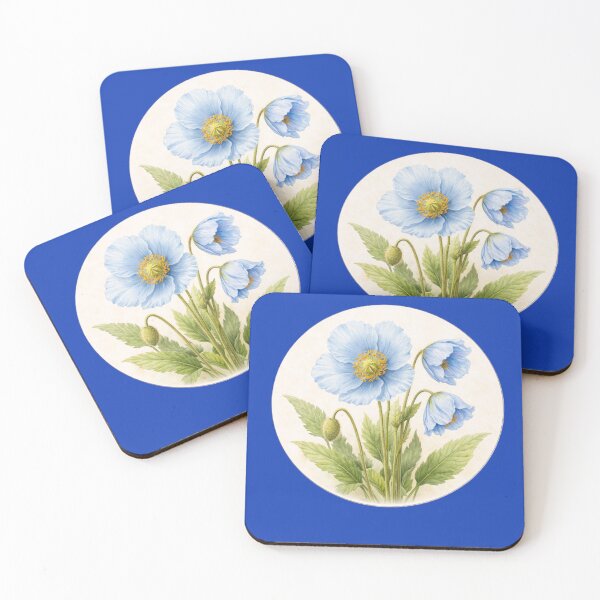 Item preview, Himalayan Blue Poppy Wonder – Meconopsis Flower Circle Portrait designed and sold by TheJoyfulPen.