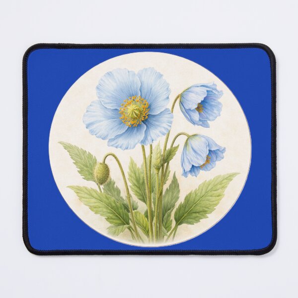 Item preview, Himalayan Blue Poppy Wonder – Meconopsis Flower Circle Portrait designed and sold by TheJoyfulPen.