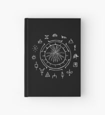 Cuaderno de tapa dura El gran anillo de aviones (blanco sobre negro)
