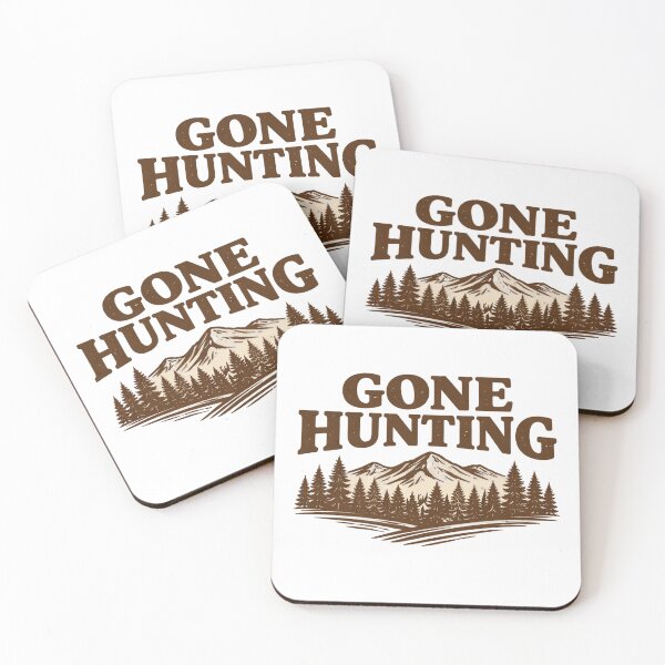 Item preview, Gone Hunting Mountain Scene – Rustic Outdoor Typography Design designed and sold by EastEndTownie.