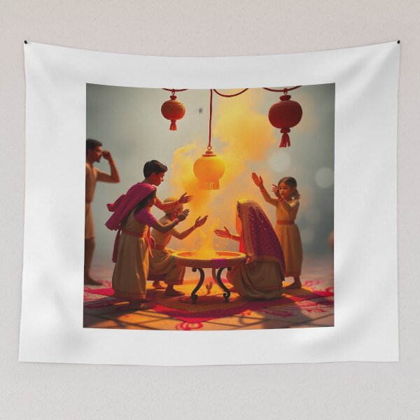 Item preview, Holika Dahan Ritual Sticker  designed and sold by Teewave-Ashish.