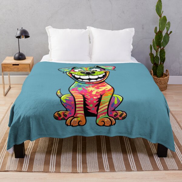 Item preview, Funny laughing dog, colorful graffiti puppy designed and sold by angel-cat-22.