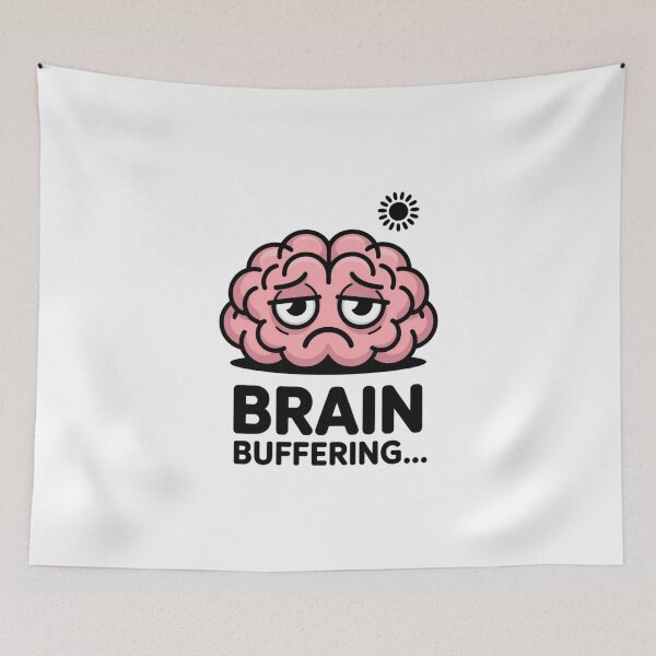Item preview, Brain Buffering Mental Fatigue - Minimalist Work Joke Decal designed and sold by Mr-wow.