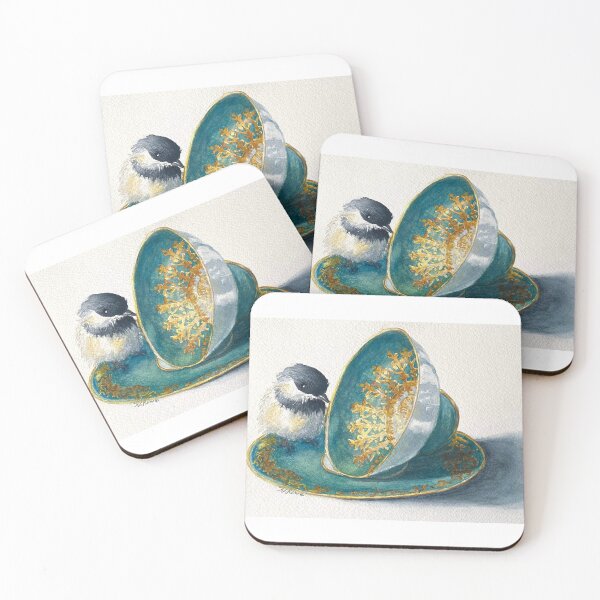Item preview, Bird admiring tea cup designed and sold by H.E.R.STUDIO.