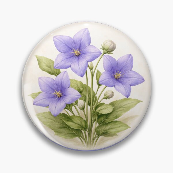 Item preview, Balloon Flower Delight – Platycodon Garden Bloom Circle Portrait designed and sold by TheJoyfulPen.