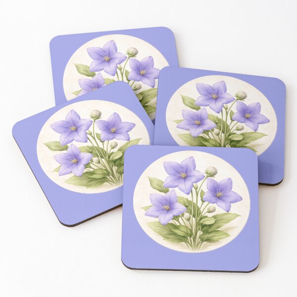 Item preview, Balloon Flower Delight – Platycodon Garden Bloom Circle Portrait designed and sold by TheJoyfulPen.