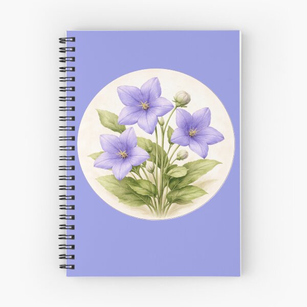 Item preview, Balloon Flower Delight – Platycodon Garden Bloom Circle Portrait designed and sold by TheJoyfulPen.