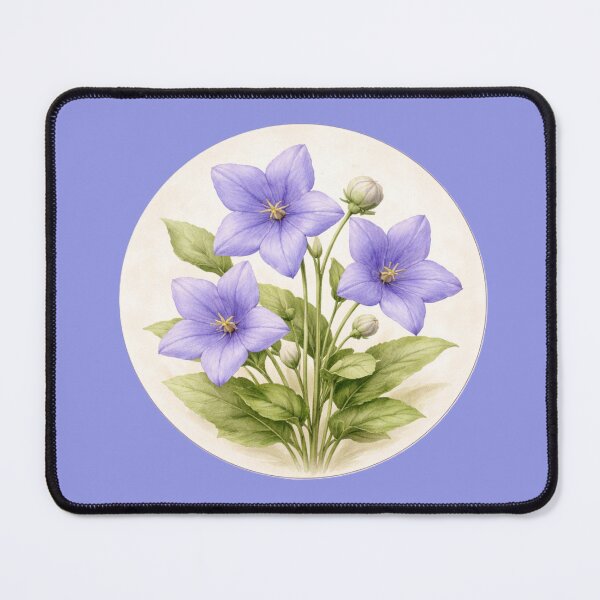 Item preview, Balloon Flower Delight – Platycodon Garden Bloom Circle Portrait designed and sold by TheJoyfulPen.