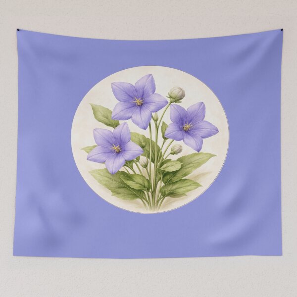 Item preview, Balloon Flower Delight – Platycodon Garden Bloom Circle Portrait designed and sold by TheJoyfulPen.