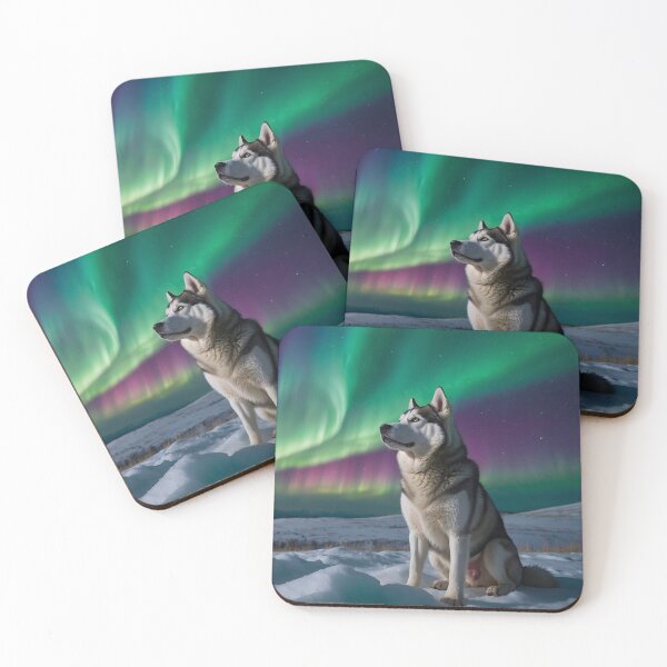 Item preview, Husky Watching the Northern Lights designed and sold by adill72.