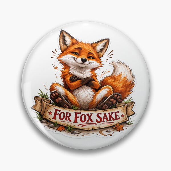 Item preview,  For Fox Sake Funny Fox Sticker | Cute Sarcastic Animal Meme | Cheeky Woodland Fox designed and sold by SoftThreatCo .