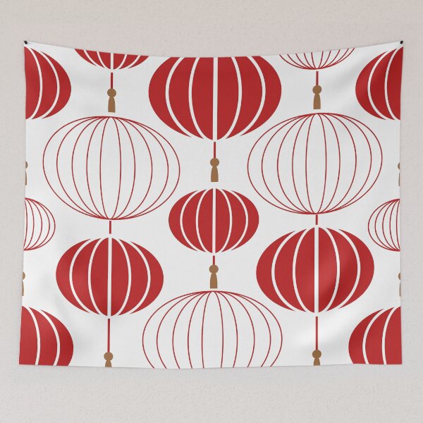 Item preview, Asian Paper Lanterns Elegant Red And White Designs  designed and sold by DEC02.