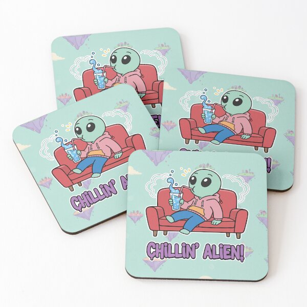 Item preview, Chillin' Alien! Funny Alien Drinking Soda Cartoon designed and sold by Taridesign.