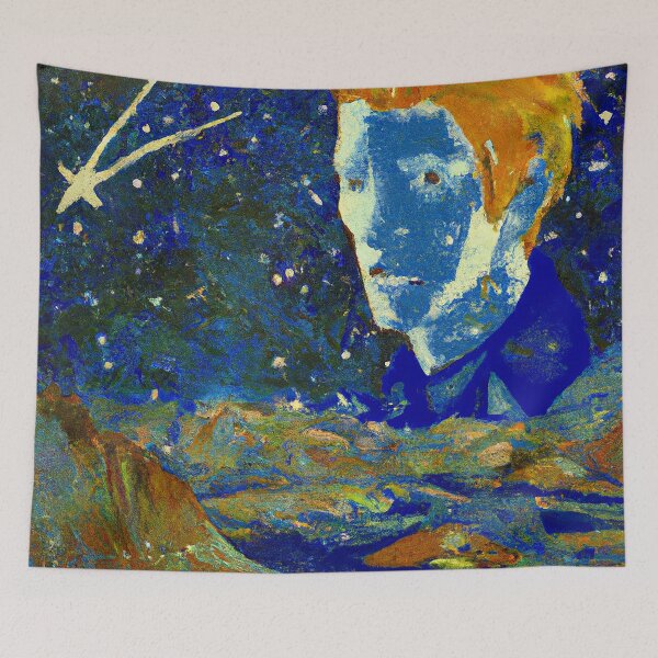 Item preview, Cosmic Starman – Glam Rock Starry Night Portrait designed and sold by DiamondSkyShirt.