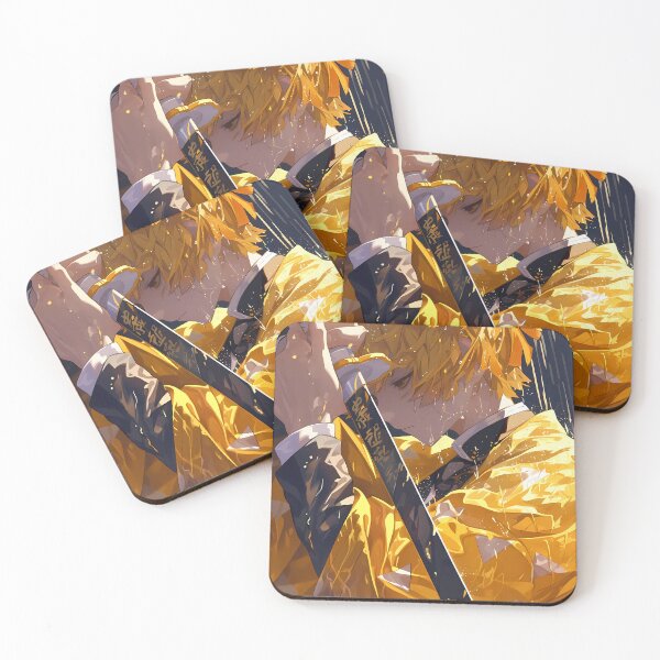 Item preview, Zenitsu Agatsuma Demon Slayer Rainy Closeup Dramatic Gold designed and sold by mildaclairmo.