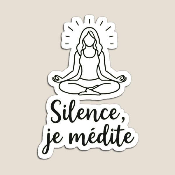 Aperçu de l'œuvre Méditation – Silence Je Médite – Minimaliste Zen créée et vendue par Thethe-Shop.