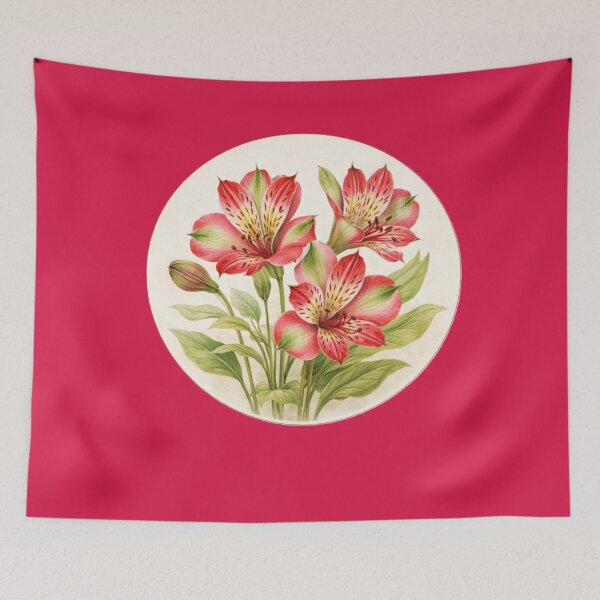 Item preview, Parrot Lily Brilliance – Alstroemeria Psittacina Circle Portrait designed and sold by TheJoyfulPen.