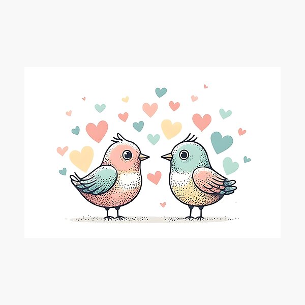 Item preview, Two Birds Fall in Love Dot designed and sold by kimballchoart.